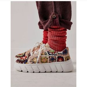 NWB Free People Catch me if you can Crochet Sneakers